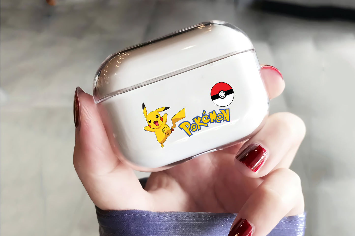 Pokemon Pikachu Hard Plastic Protective Clear Case Cover For Apple Airpod Pro