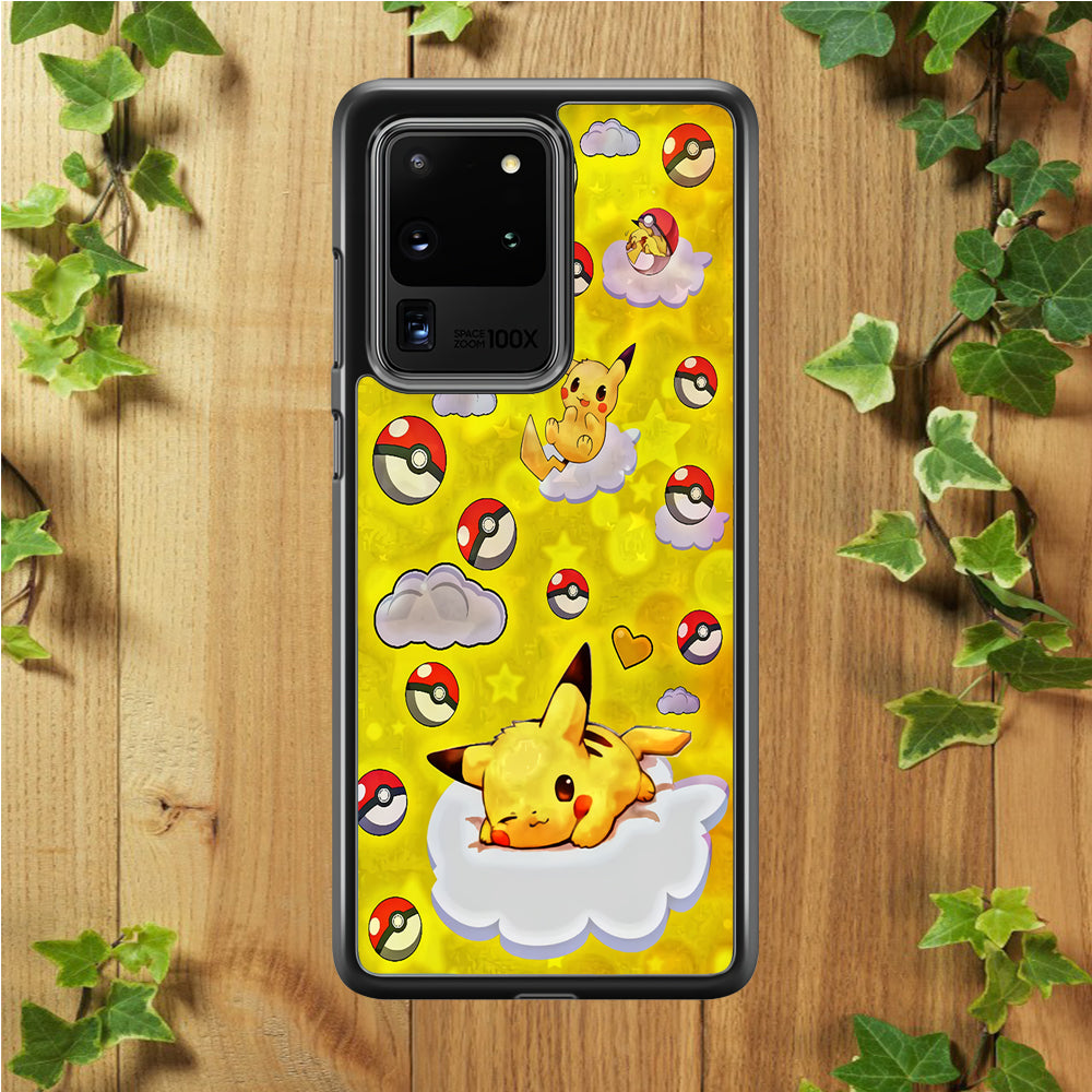 Pokemon Pikachu and Cloud Samsung Galaxy S20 Ultra Case