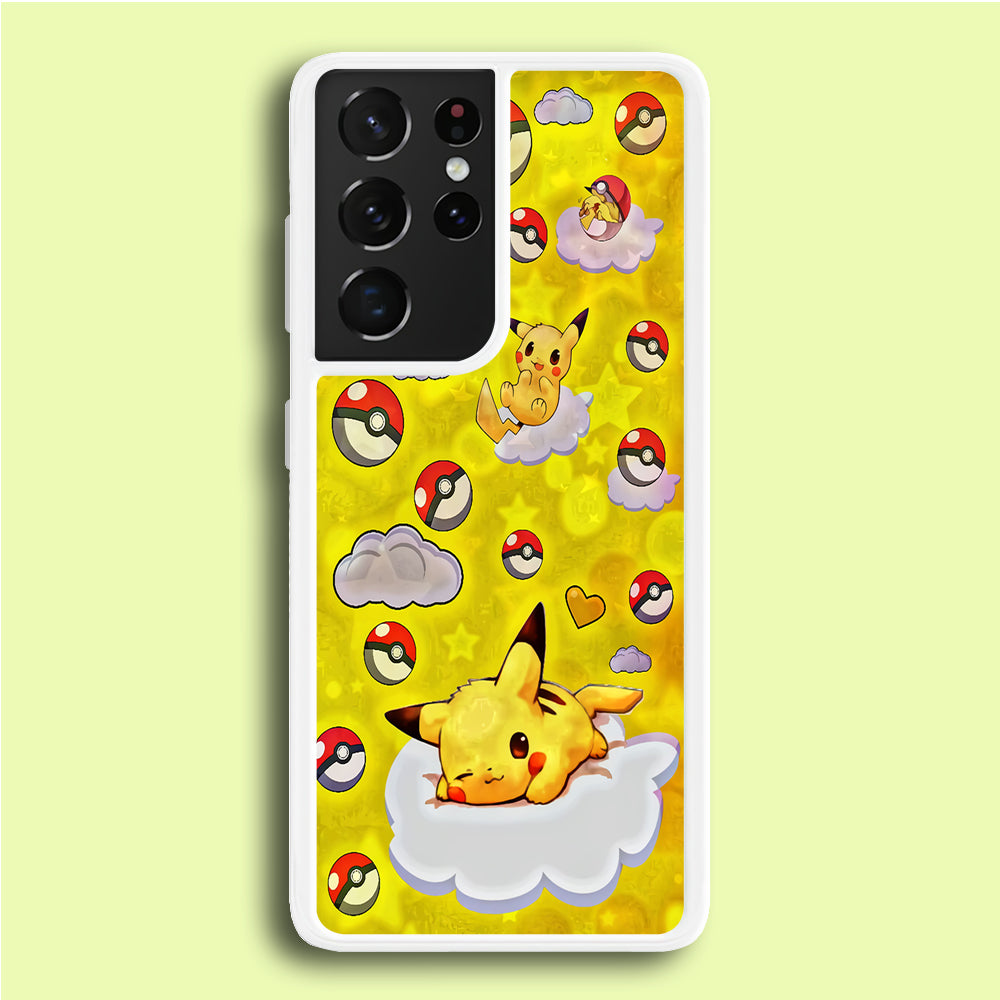 Pokemon Pikachu and Cloud Samsung Galaxy S21 Ultra Case