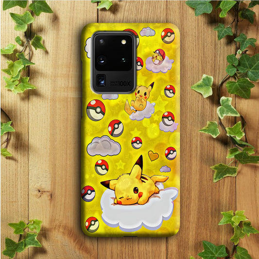 Pokemon Pikachu and Cloud Samsung Galaxy S20 Ultra Case