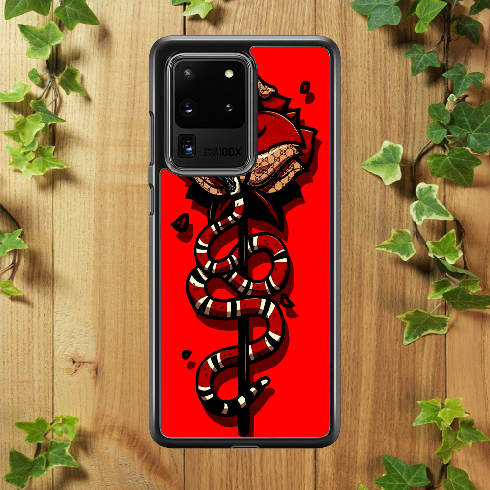 Red Rose Red Snake  Samsung Galaxy S20 Ultra Case