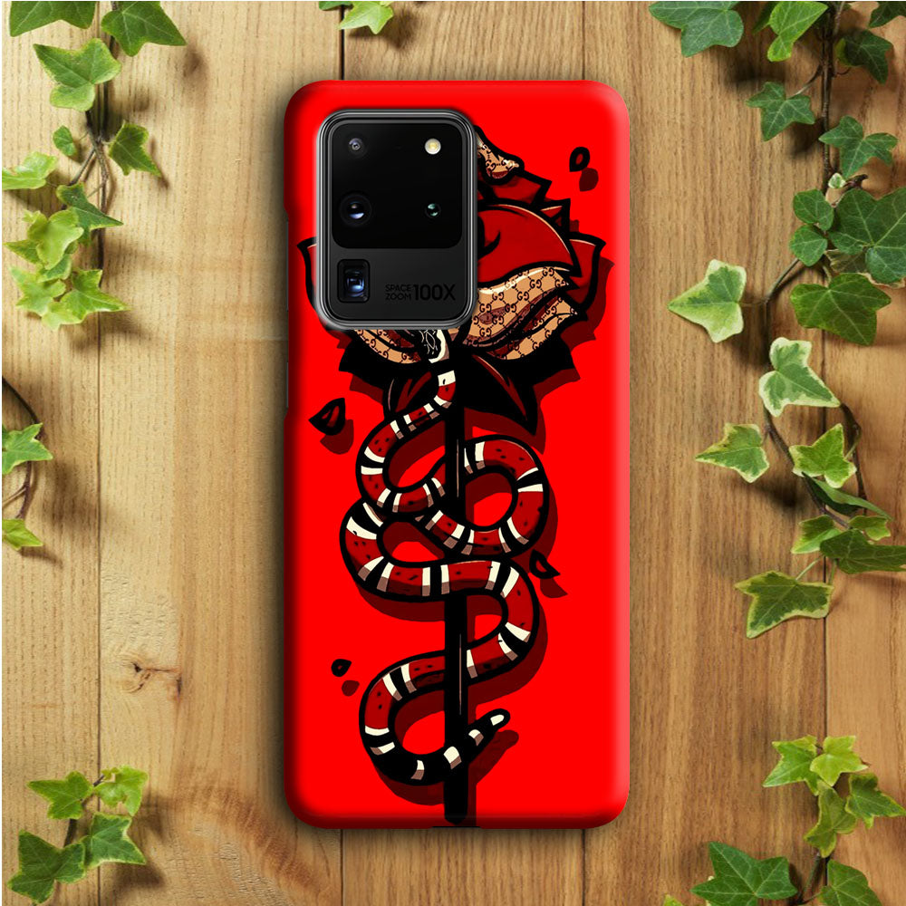 Red Rose Red Snake  Samsung Galaxy S20 Ultra Case