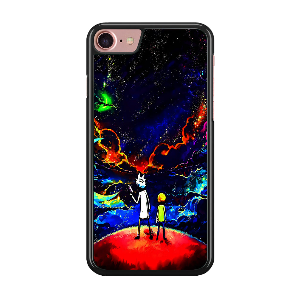 Rick and Morty Galaxy Painting iPhone SE 2020 Case