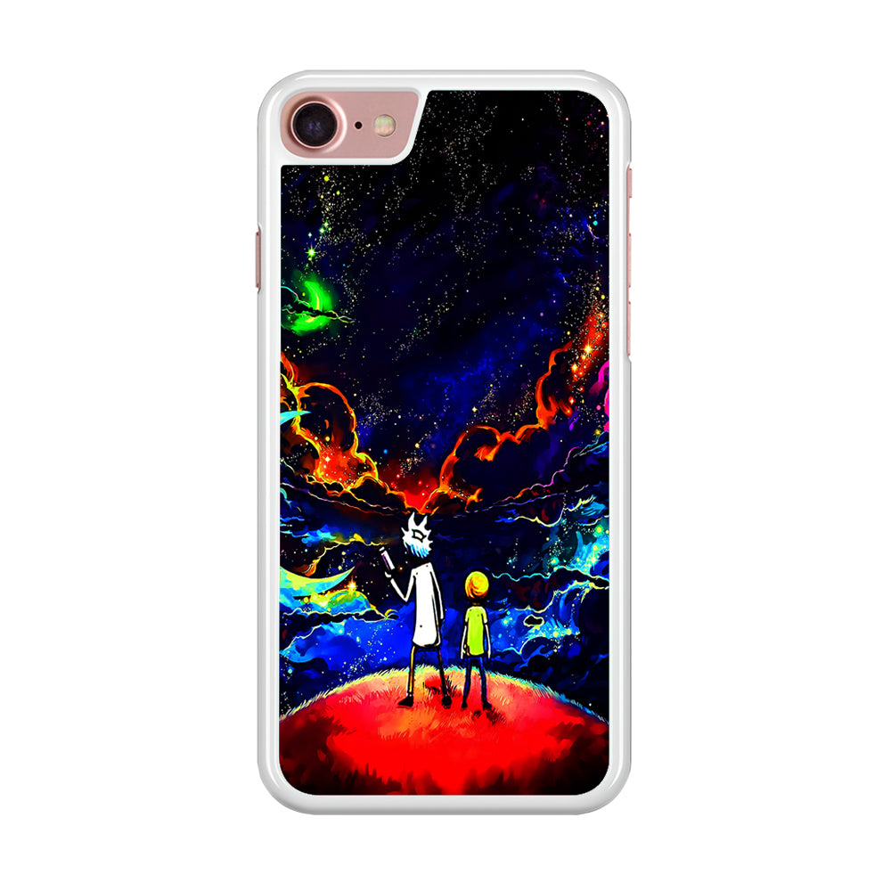 Rick and Morty Galaxy Painting iPhone SE 2020 Case