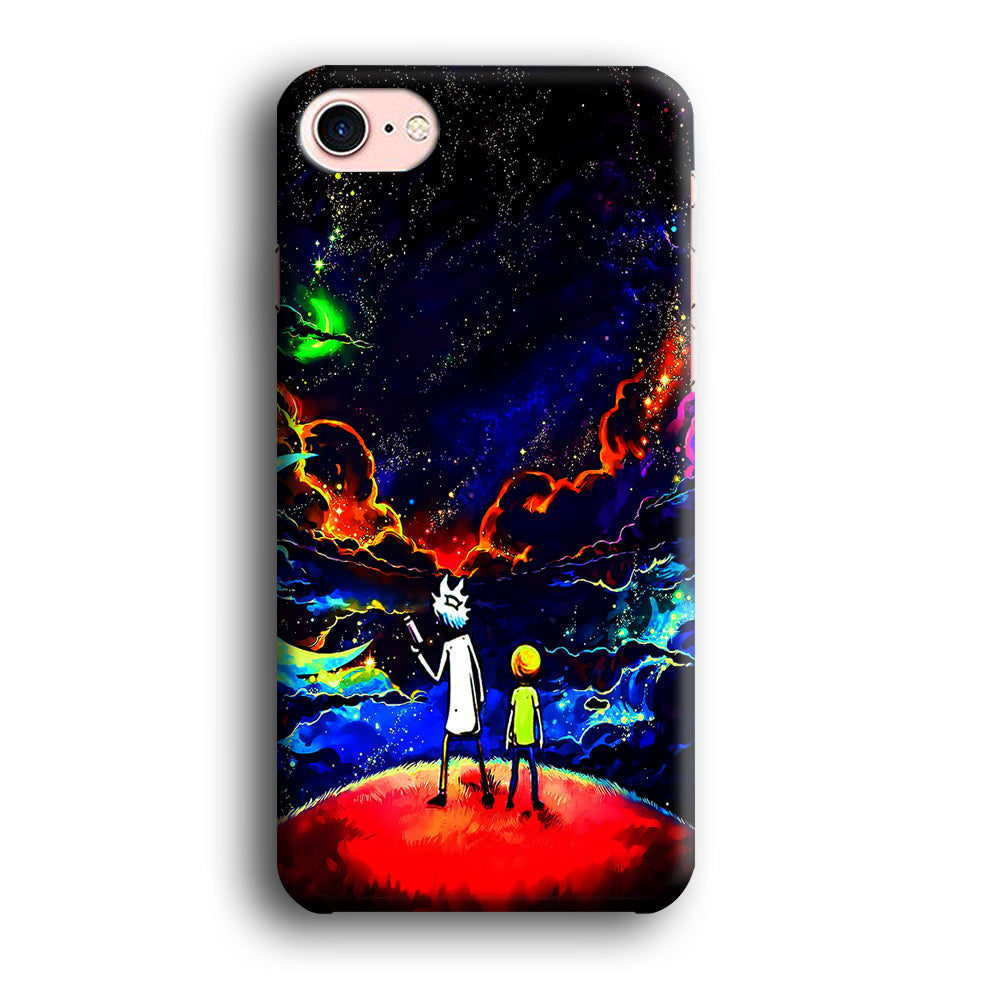 Rick and Morty Galaxy Painting iPhone SE 2020 Case