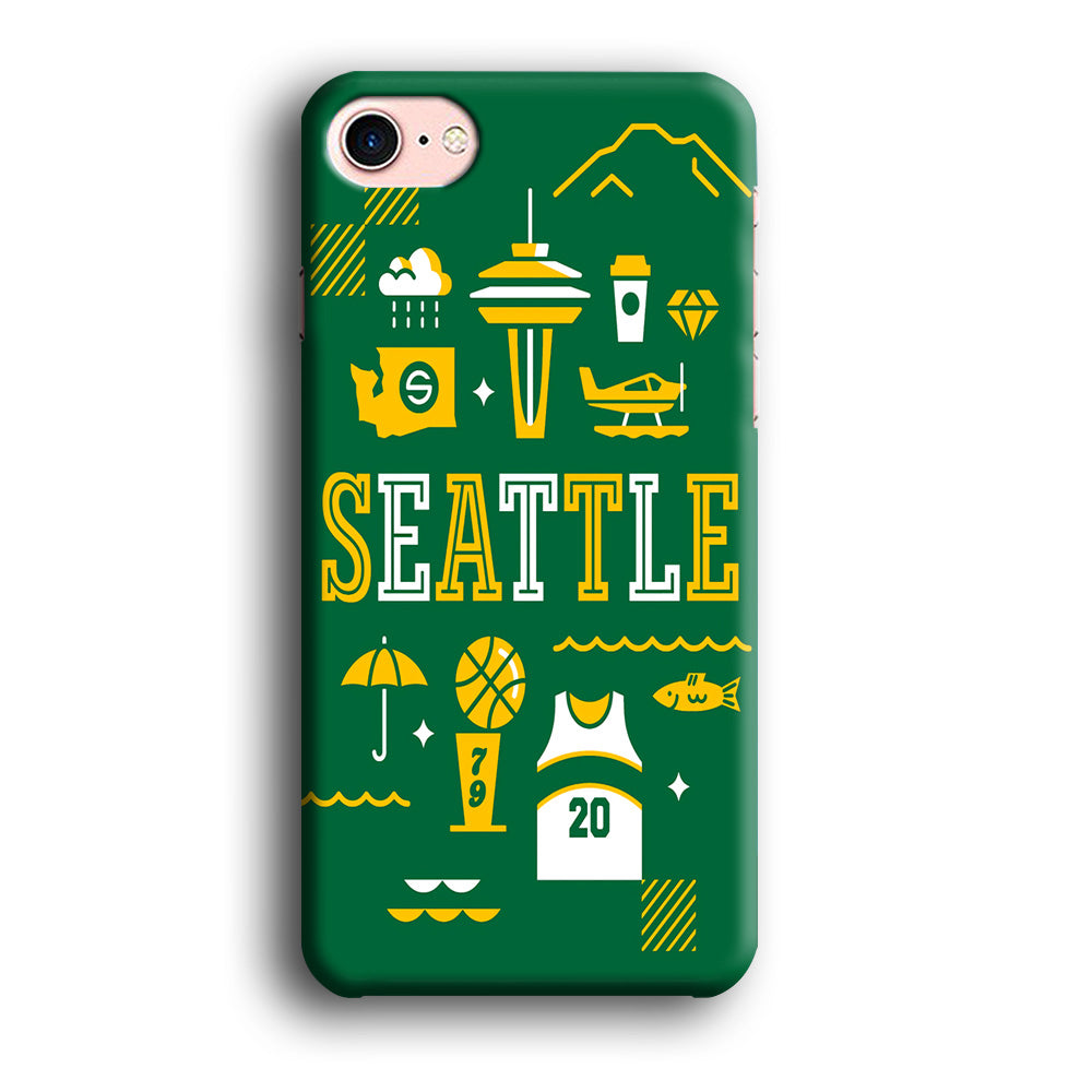 Seattle SuperSonics Basketball iPhone 8 Case