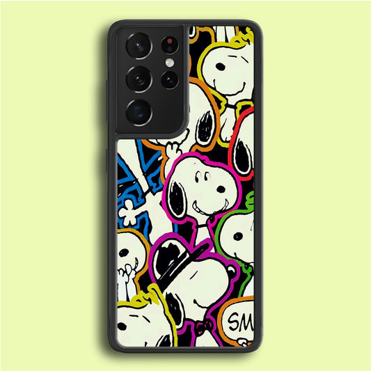 Snoopy Doodle Samsung Galaxy S21 Ultra Case