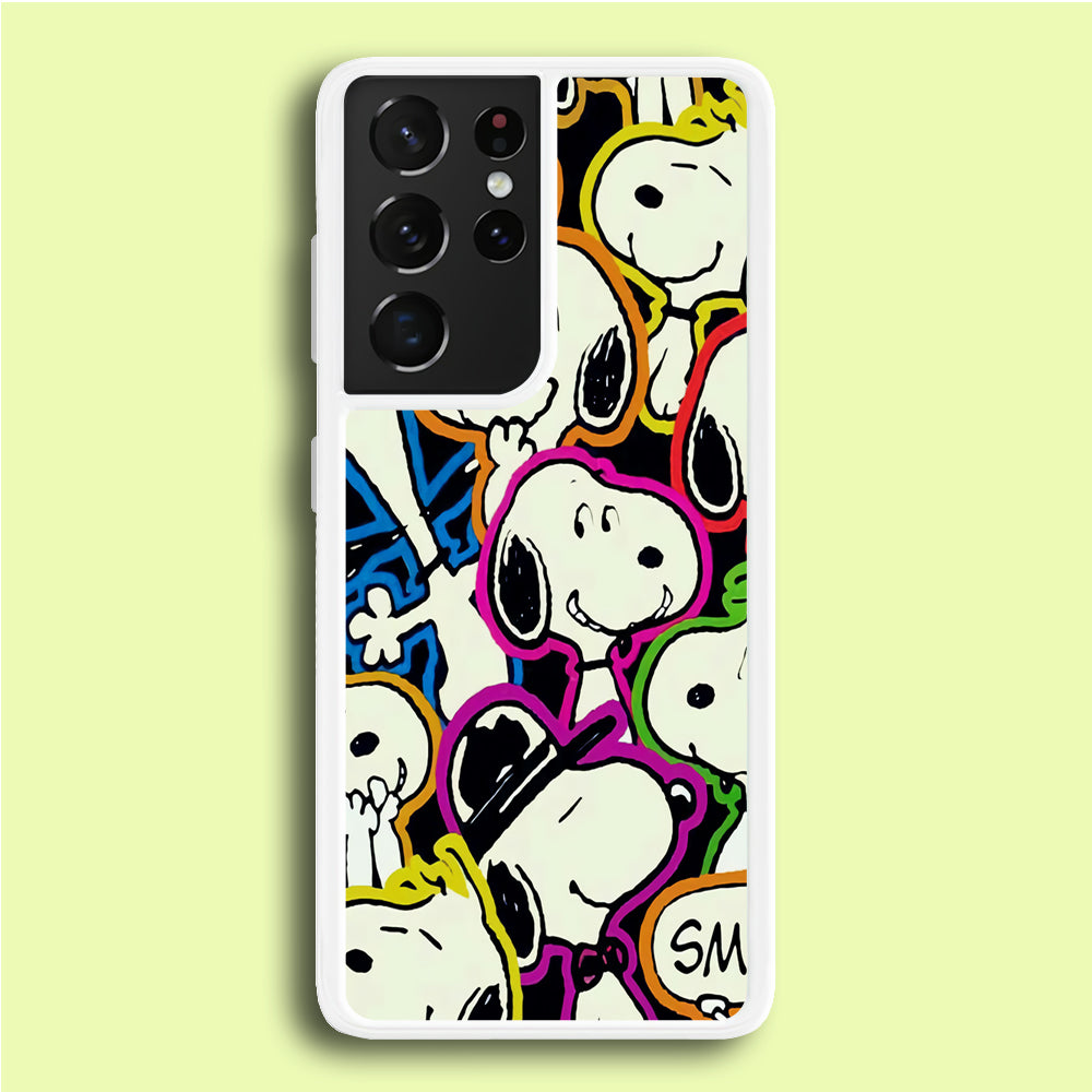 Snoopy Doodle Samsung Galaxy S21 Ultra Case