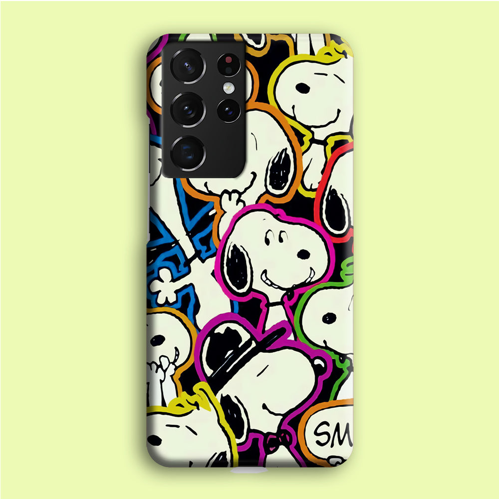 Snoopy Doodle Samsung Galaxy S21 Ultra Case