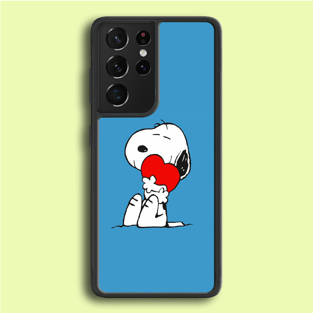 Snoopy Falling in Love  Samsung Galaxy S21 Ultra Case