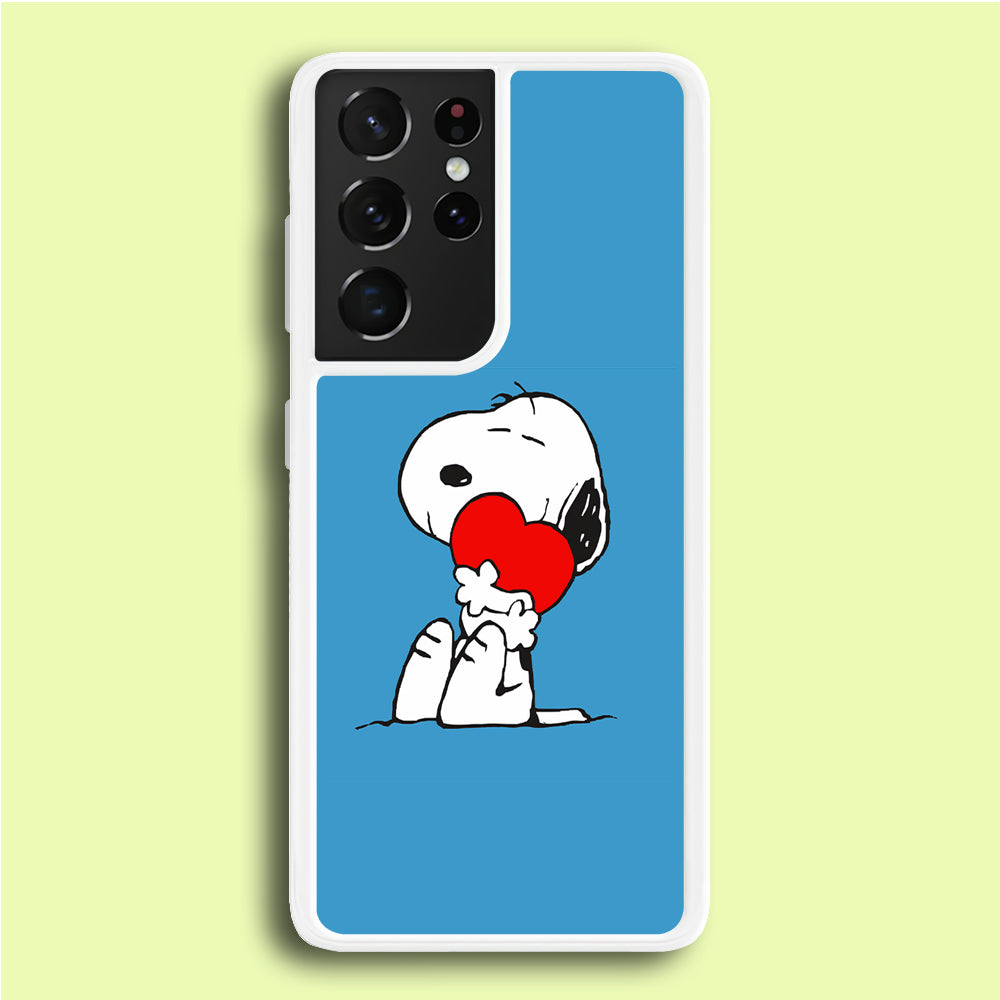 Snoopy Falling in Love  Samsung Galaxy S21 Ultra Case