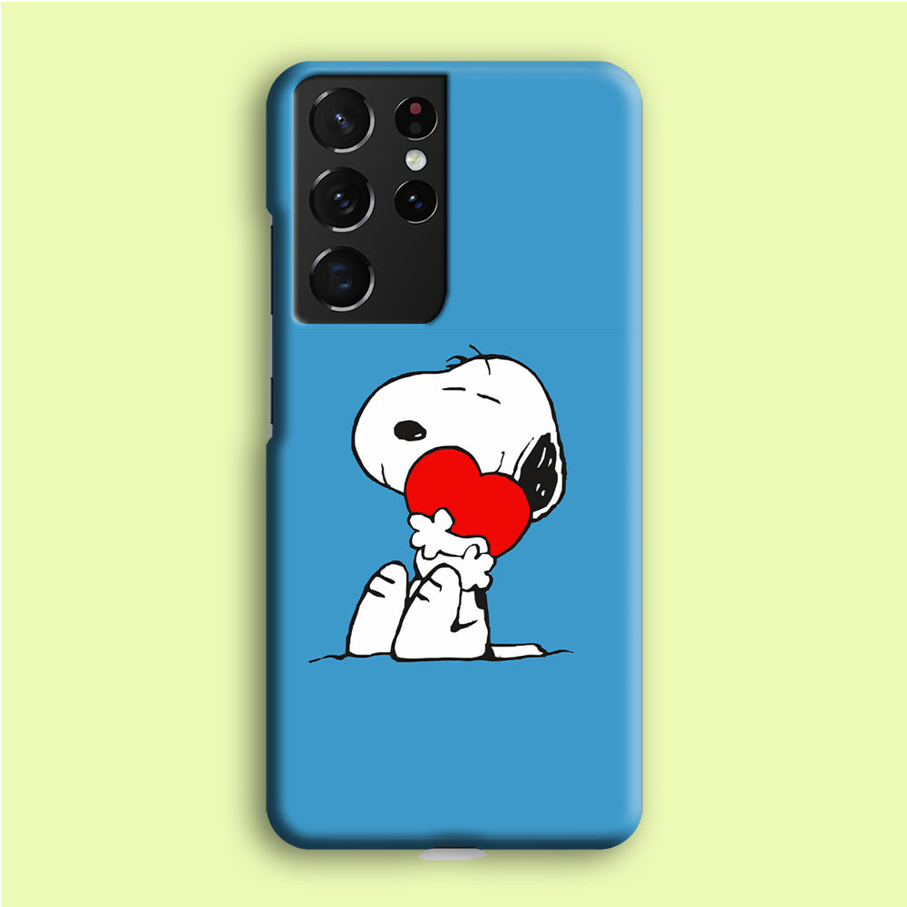 Snoopy Falling in Love  Samsung Galaxy S21 Ultra Case