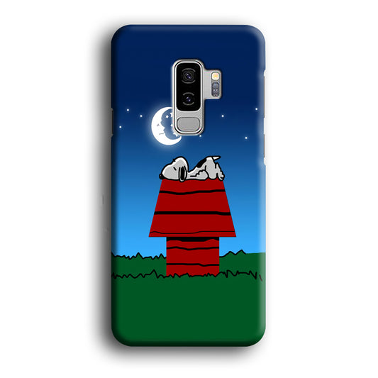 Snoopy Sleeps at Night Samsung Galaxy S9 Plus Case