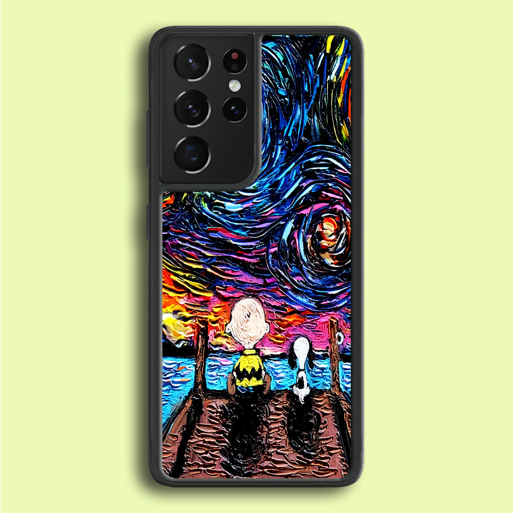 Snoopy Van Gogh's Starry Night Samsung Galaxy S21 Ultra Case