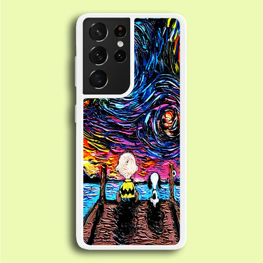 Snoopy Van Gogh's Starry Night Samsung Galaxy S21 Ultra Case