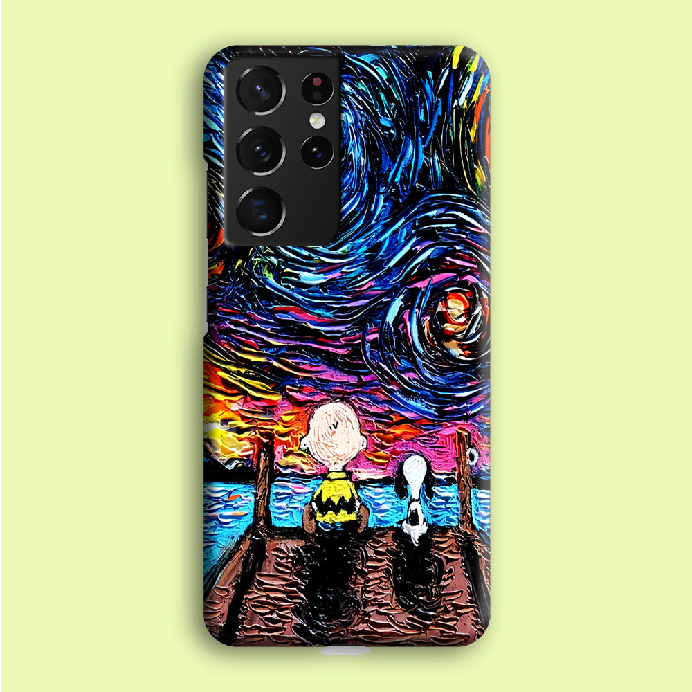 Snoopy Van Gogh's Starry Night Samsung Galaxy S21 Ultra Case