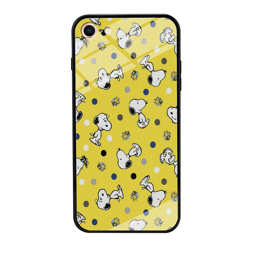 Snoopy and Woodstock Yellow Polka iPhone 8 Case