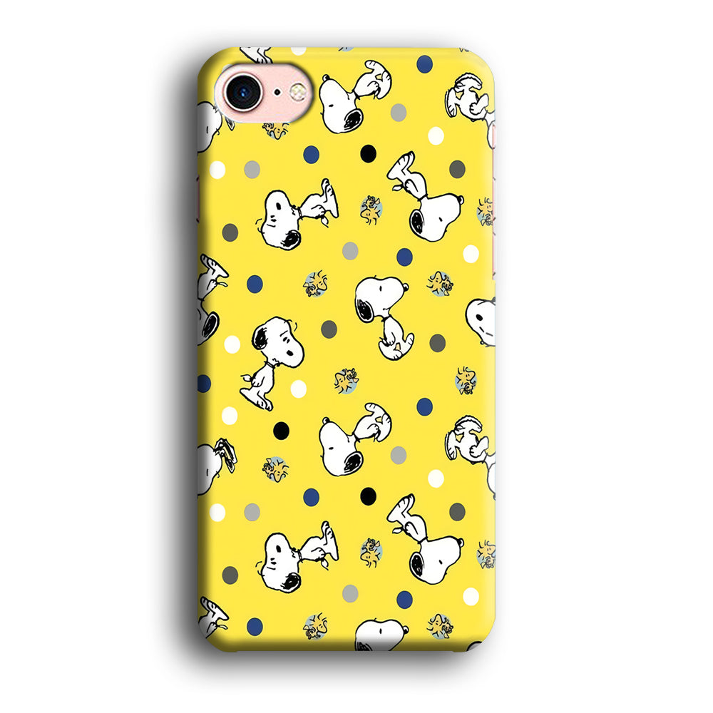 Snoopy and Woodstock Yellow Polka iPhone 8 Case