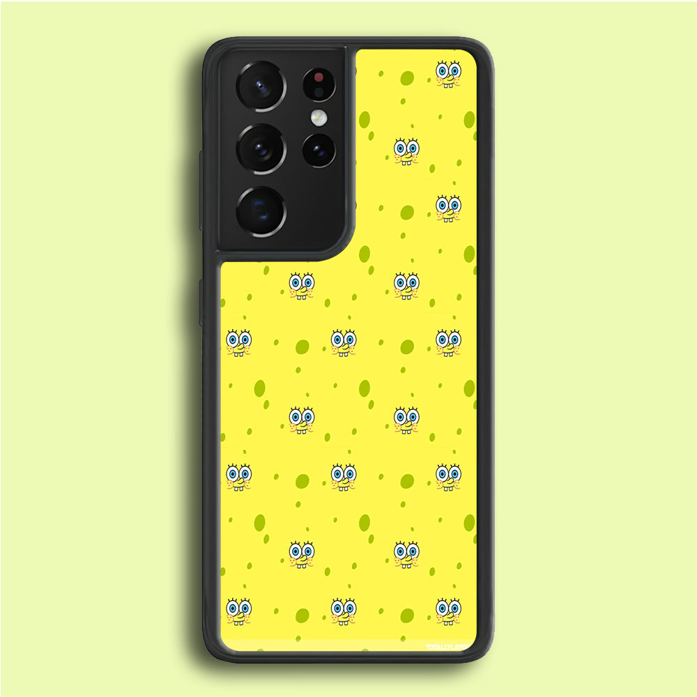 Spongebob's Face Pattern Samsung Galaxy S21 Ultra Case