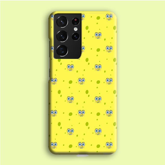 Spongebob's Face Pattern Samsung Galaxy S21 Ultra Case