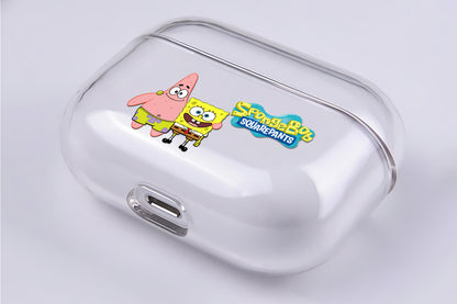 Spongebob and Patrick Hard Plastic Protective Clear Case Cover For Apple Airpod Pro