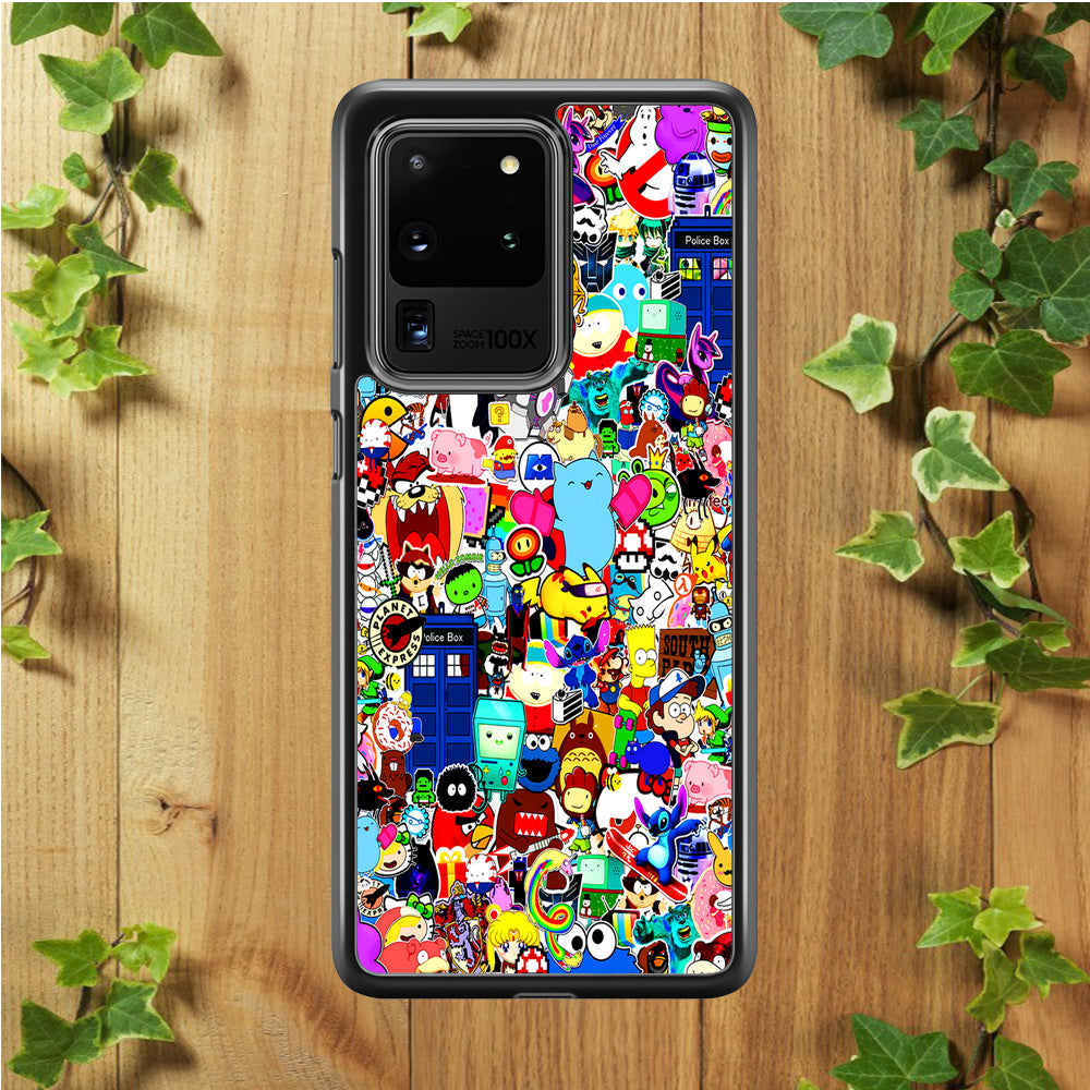 Sticker Collection Cartoon Samsung Galaxy S20 Ultra Case