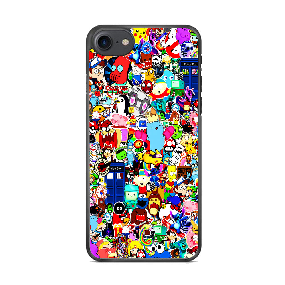 Sticker Collection Cartoon iPhone 8 Case