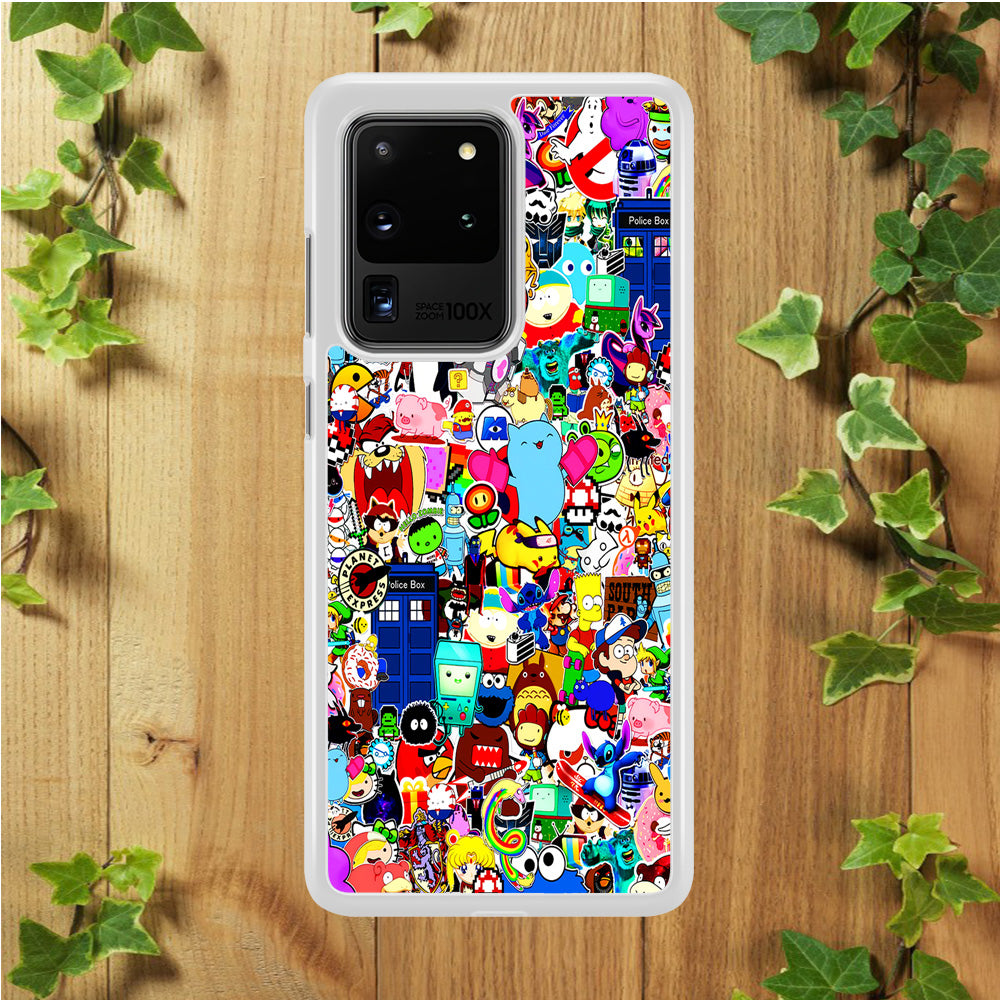 Sticker Collection Cartoon Samsung Galaxy S20 Ultra Case