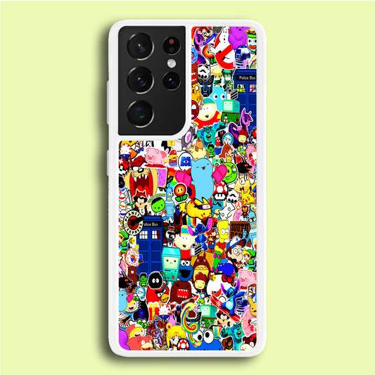 Sticker Collection Cartoon Samsung Galaxy S21 Ultra Case