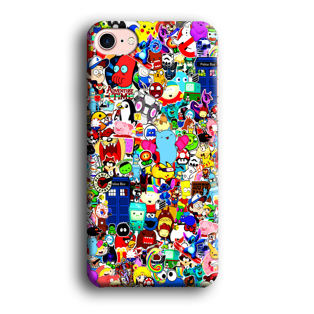 Sticker Collection Cartoon iPhone 8 Case