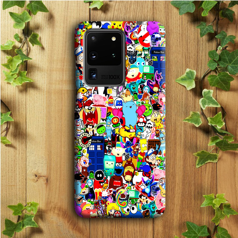 Sticker Collection Cartoon Samsung Galaxy S20 Ultra Case