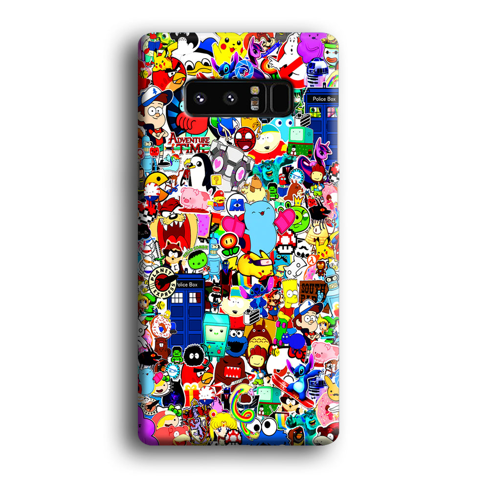 Sticker Collection Cartoon Samsung Galaxy Note 8 Case