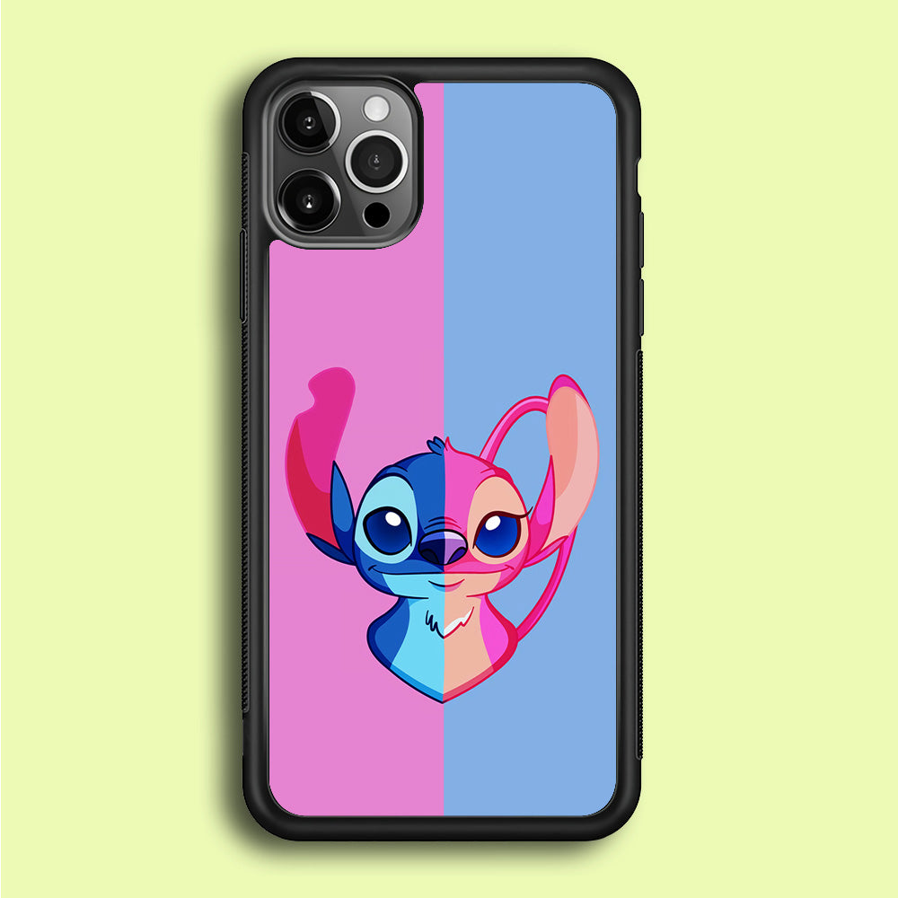 Stitch and Angel Pink Blue iPhone 12 Pro Case