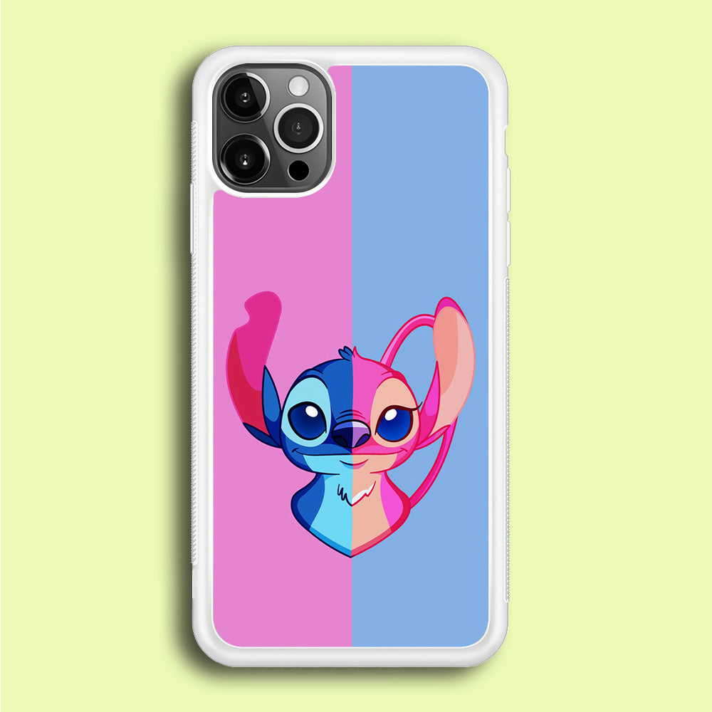 Stitch and Angel Pink Blue iPhone 12 Pro Case