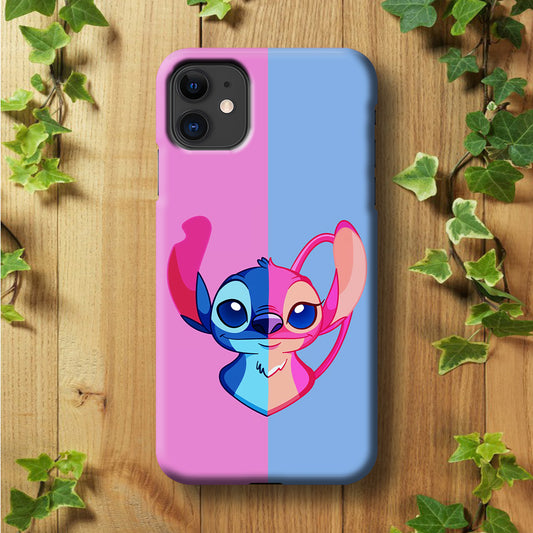 Stitch and Angel Pink Blue iPhone 11 Case