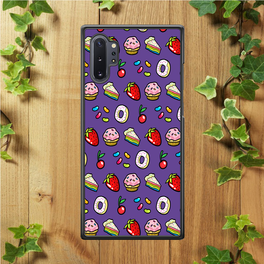 Sweet Cake Doodle Purple Samsung Galaxy Note 10 Plus Case