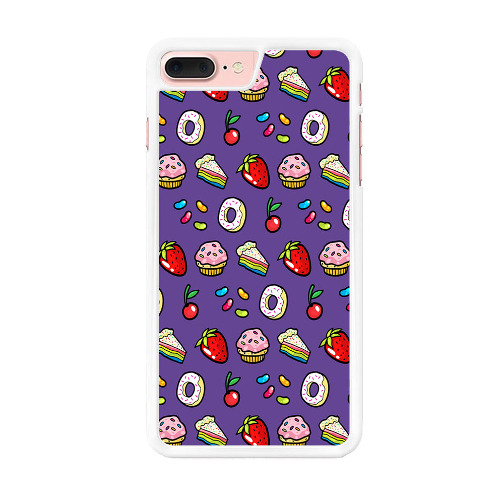 Sweet Cake Doodle Purple iPhone 8 Plus Case