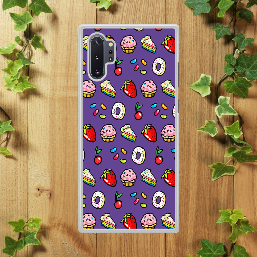 Sweet Cake Doodle Purple Samsung Galaxy Note 10 Plus Case