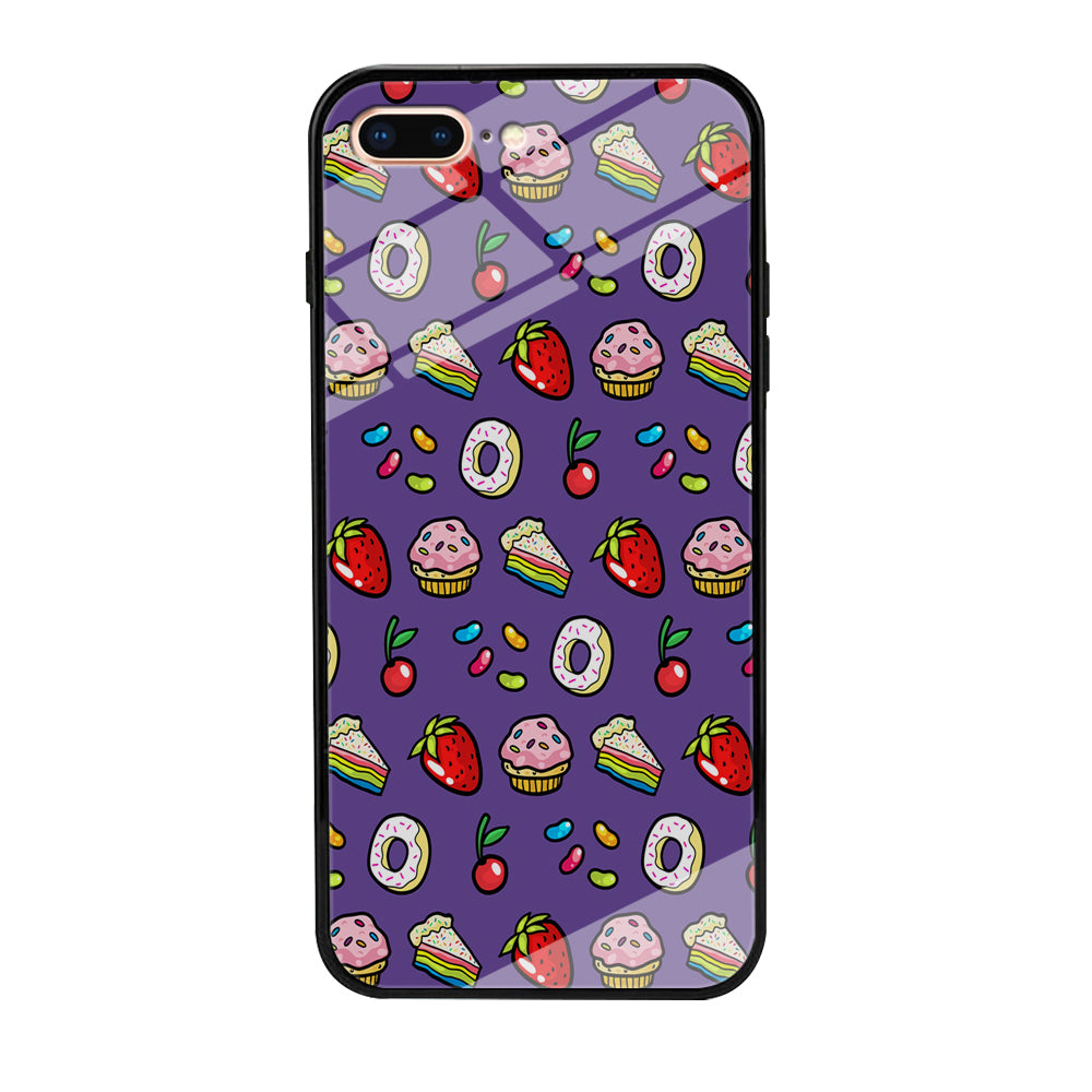 Sweet Cake Doodle Purple iPhone 8 Plus Case