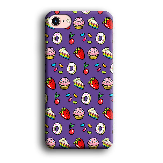 Sweet Cake Doodle Purple iPhone 8 Case