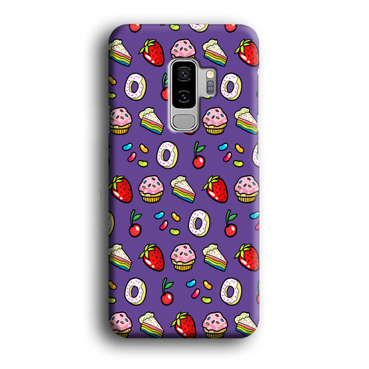 Sweet Cake Doodle Purple Samsung Galaxy S9 Plus Case