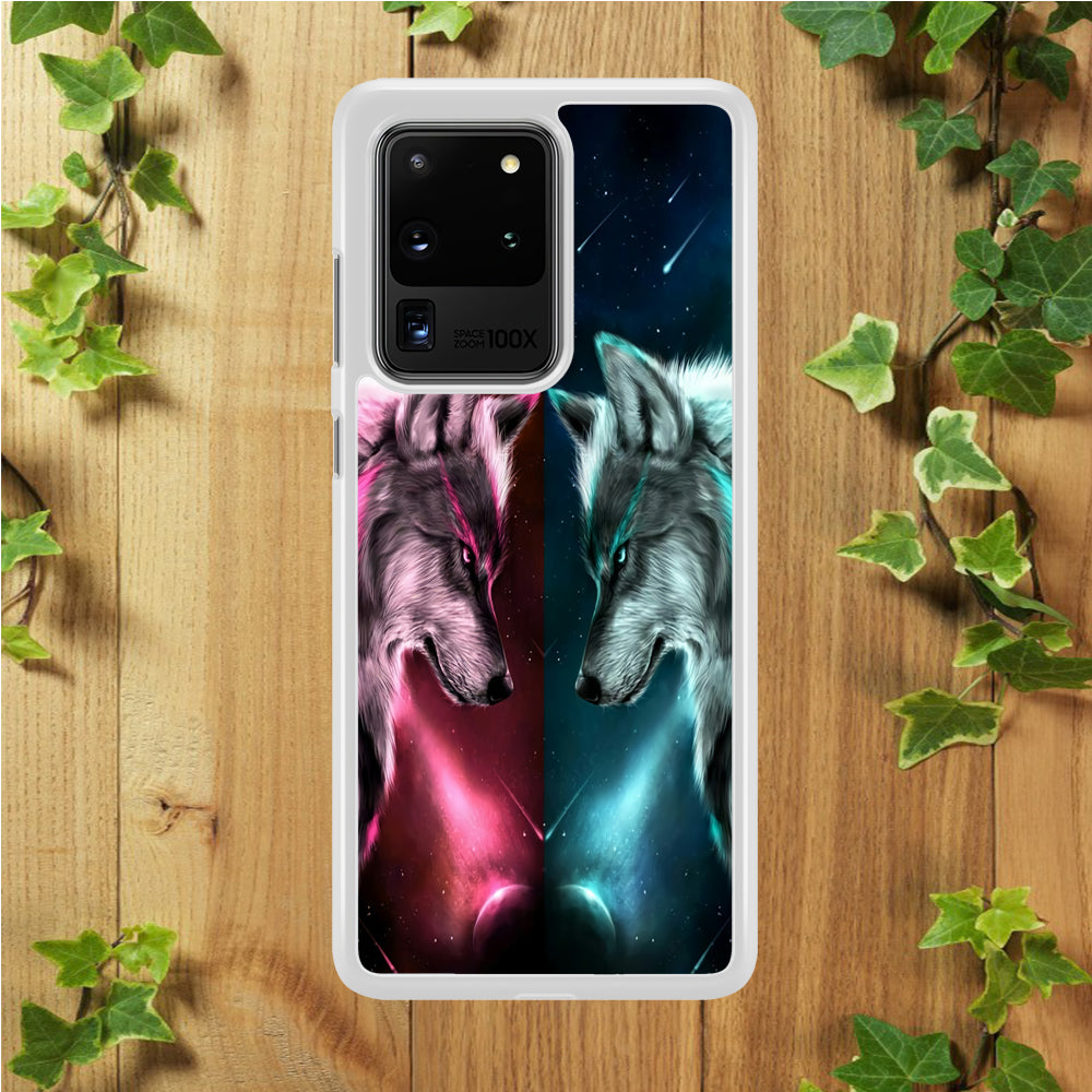 Two Wolf Red Blue Galaxy Samsung Galaxy S20 Ultra Case