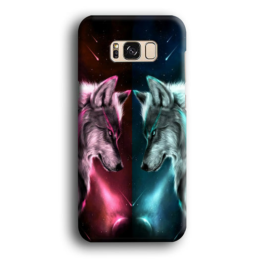 Two Wolf Red Blue Galaxy Samsung Galaxy S8 Case