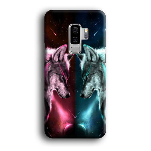 Two Wolf Red Blue Galaxy Samsung Galaxy S9 Plus Case