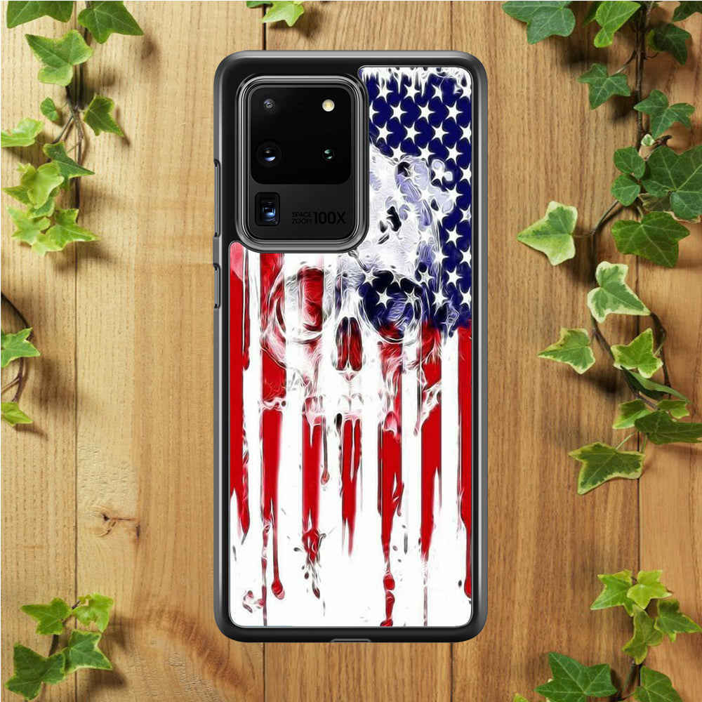 USA Flag Skull Samsung Galaxy S20 Ultra Case