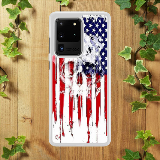 USA Flag Skull Samsung Galaxy S20 Ultra Case