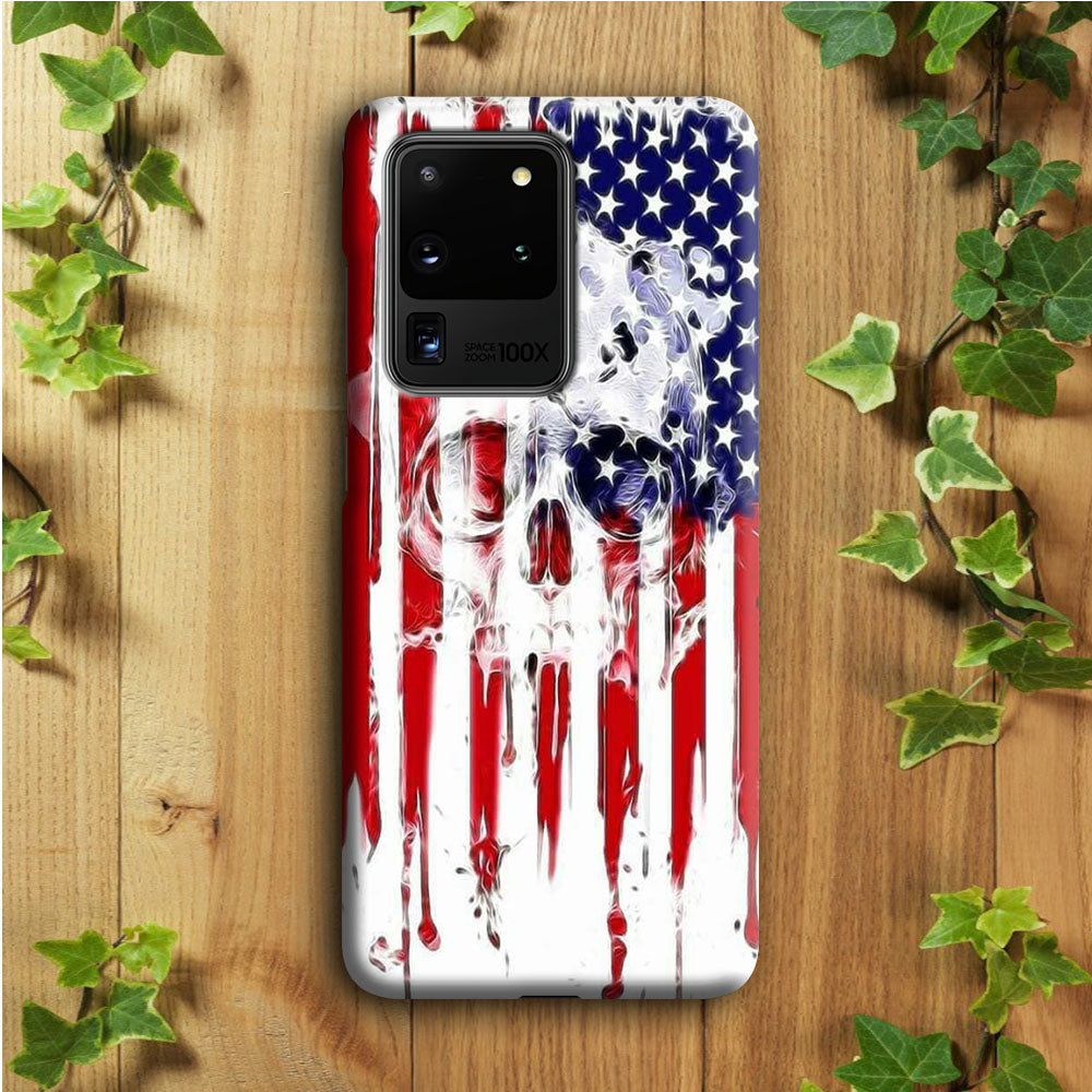 USA Flag Skull Samsung Galaxy S20 Ultra Case