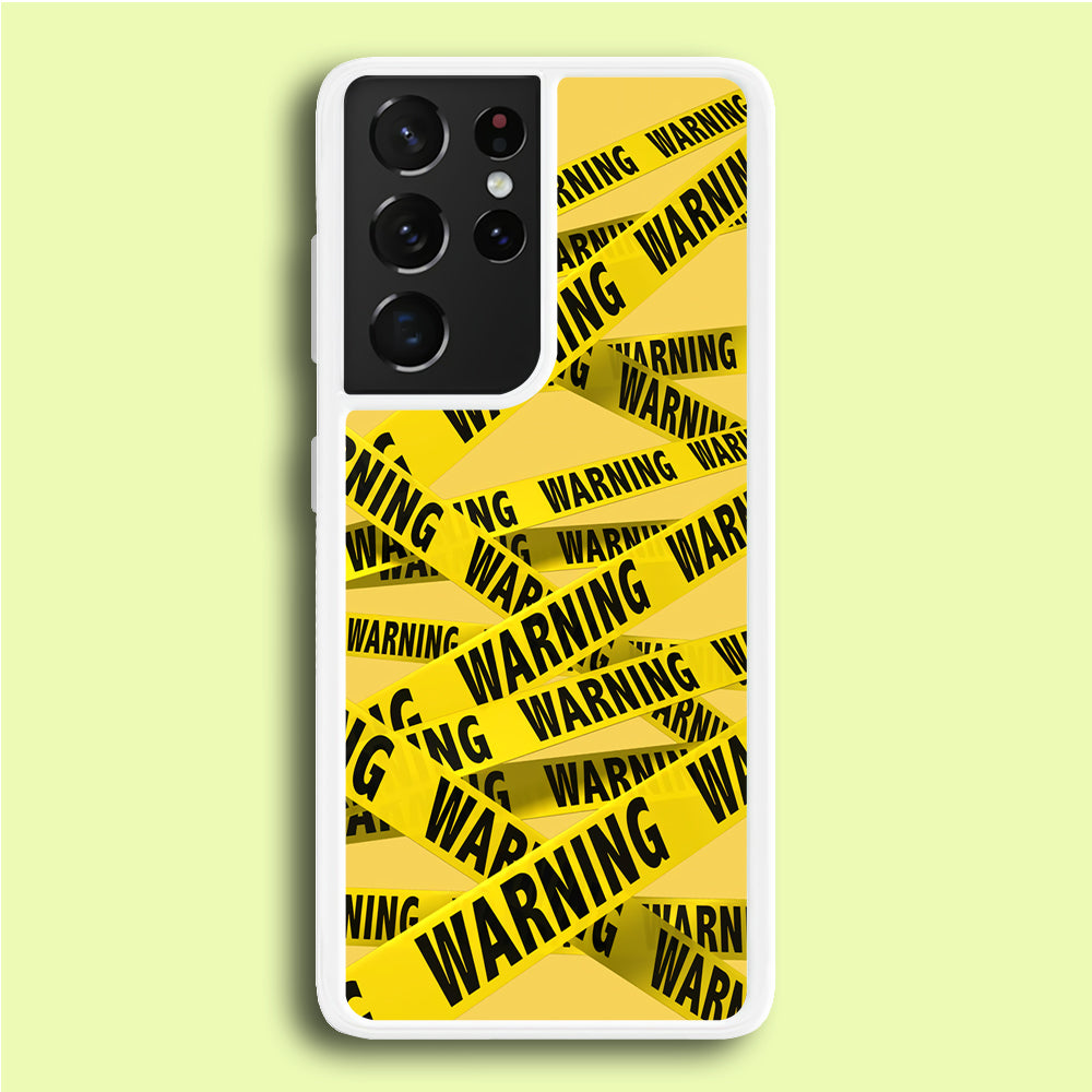 Warning Line Yellow  Samsung Galaxy S21 Ultra Case