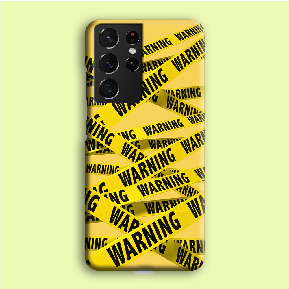 Warning Line Yellow  Samsung Galaxy S21 Ultra Case