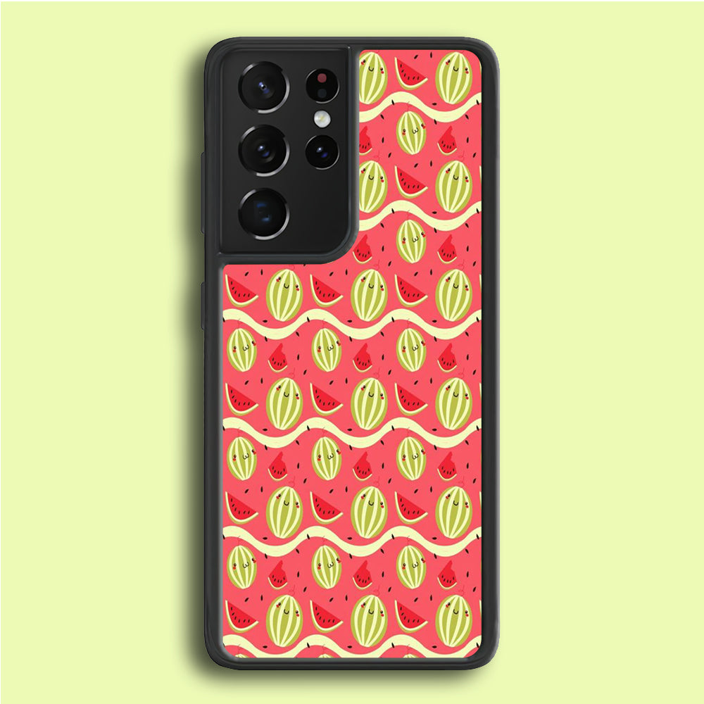 Watermelon Pattern Red Samsung Galaxy S21 Ultra Case